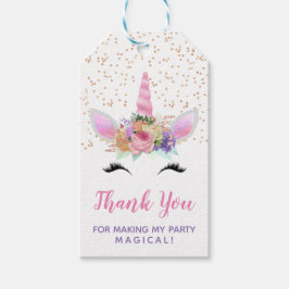 Helle Floral Unicorn Vielen Dank Geschenkanhänger