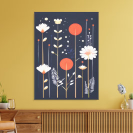 Helle, florale abstrakte Kunst Leinwanddruck