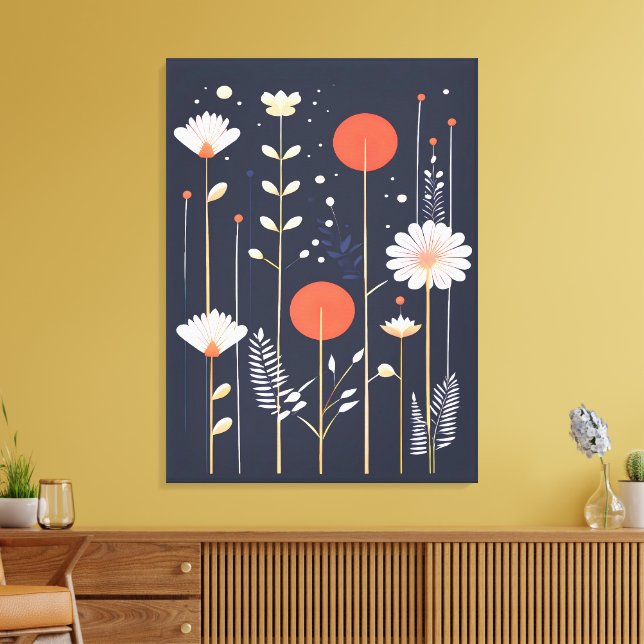 Helle, florale abstrakte Kunst Leinwanddruck (Insitu (Wohnzimmer))