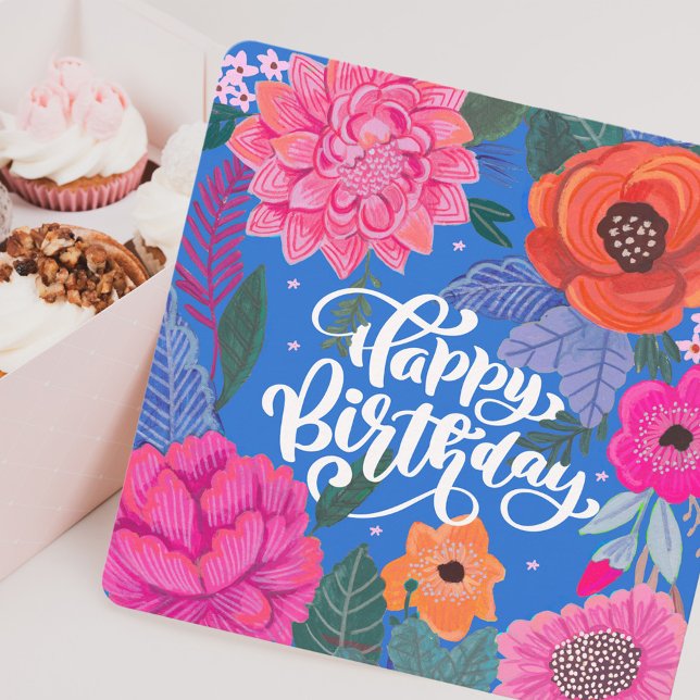 Helle florale Geburtstagskarte (Bright Floral Birthday greeting card)