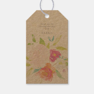 Helle florale Kraft Geschenkanhänger