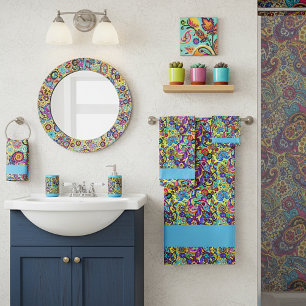 Helle florale Paisley Badhandtuch Set