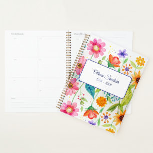 Helle Florale Personalisierung Planer