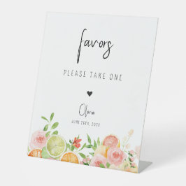 Helle florale Zitrusfrüchte Favoriten Zeichen pers Sockelschild