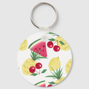 Helle Früchte und Beeren auf weiß. Schlüsselanhänger