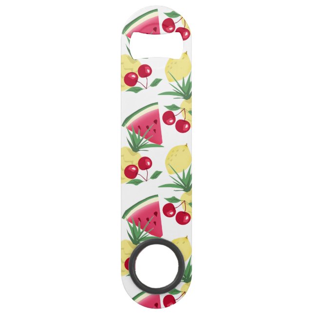 Helle Früchte und Beeren auf weiß. Speed Flaschenöffner (Vorderseite)