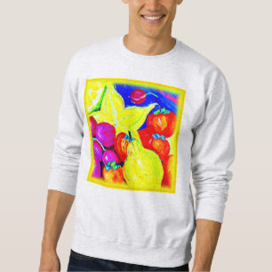 Helle Früchte und Sternenhimmel. Jetzt kaufen Sweatshirt