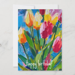 Helle Frühlingtulips, Malerei Einladung