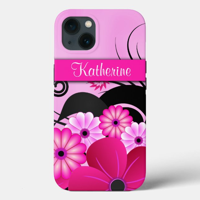 Helle Fuchsia Pink Hibiskus Blume kräftig Case-Mate iPhone Hülle (Rückseite)
