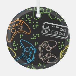 Helle Gaming-Joysticks: cooles Muster. Ornament Aus Glas