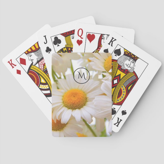 Helle Gänseblümchen Elegant Personalisiert Spielkarten (Rückseite)