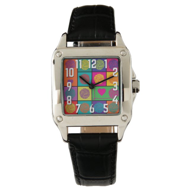 Helle Garne, Garne, Garnblöcke, Gemusterte Uhr (Vorderseite)