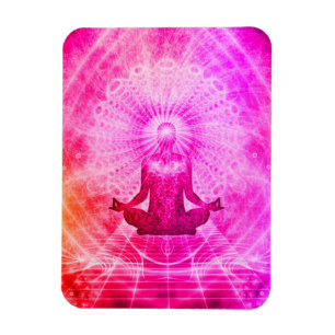 Helle geistige Yoga-Lotos-Pose Magnet