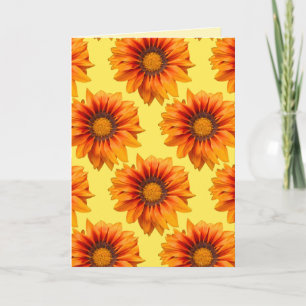 Helle gelb-orange Farbverlauf-Blumen-Ausschnitt Karte