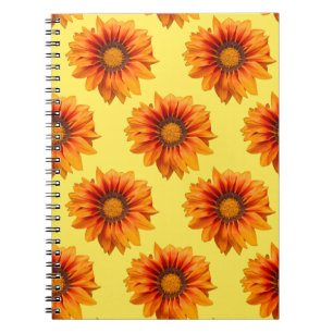 Helle gelb-orange Farbverlauf-Blumen-Ausschnitt Notizblock