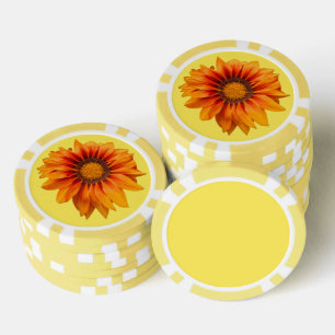 Helle gelb-orange Farbverlauf-Blumen-Ausschnitt Pokerchips