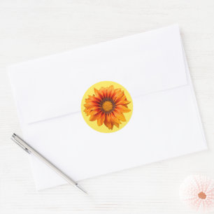 Helle gelb-orange Farbverlauf-Blumen-Ausschnitt Runder Aufkleber