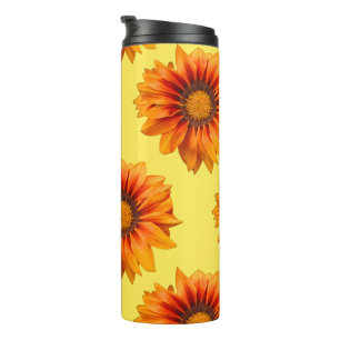 Helle gelb-orange Farbverlauf-Blumen-Ausschnitt Thermosbecher