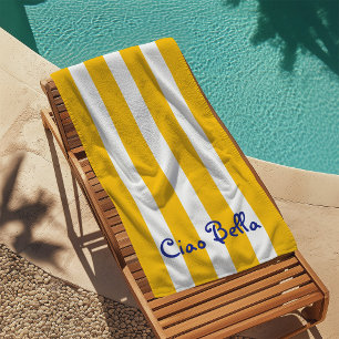 Helle gelb-orange Streifen Ciao Bella Strandtuch