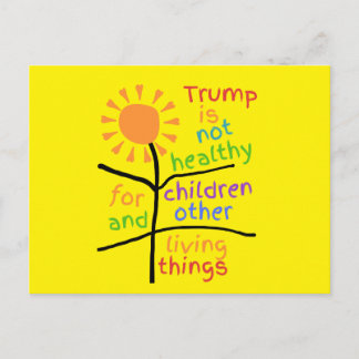 Helle gelbe Anti-Trump-Postkarte Postkarte