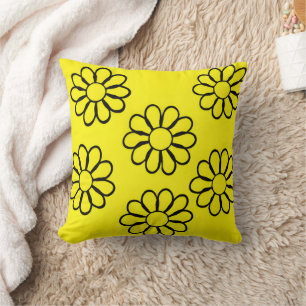 Helle gelbe Blumen-Kinderzimmer-Kunst Kissen