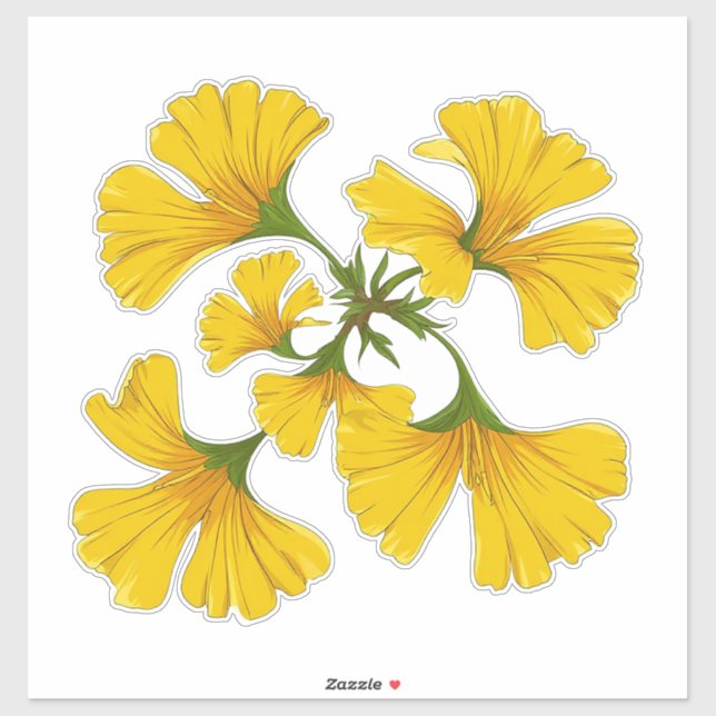 Helle gelbe Blumencluster Aufkleber (Blatt)