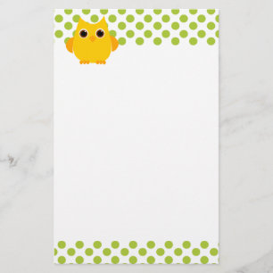 Helle gelbe Eule Briefpapier