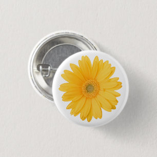 Helle gelbe Gerbera-Gänseblümchen-Blume Button