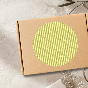 Helle gelbe Glitter-Style-Vertikalstreifen Runder Aufkleber