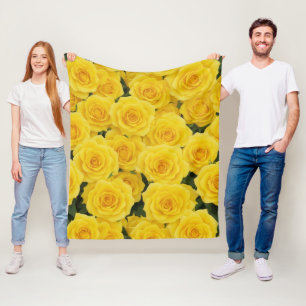 Helle gelbe Rose Fleecedecke