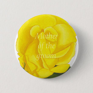 Helle gelbe Rose, Mutter des Bräutigams, Knopf Button