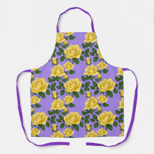 Helle gelbe Rosen mit grünen Blättern Schürze