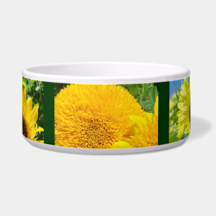 Helle gelbe Sonnenblumen-Hundefutter-Wasserschalen Napf