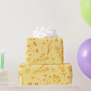 Helle gelbe und orange wilde Sommerblumen Geschenkpapier