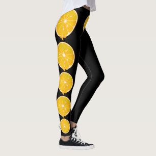 helle gelbe Zitronenscheibe Leggings
