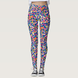 Helle gemalte abstrakte quadratische Muster Leggings