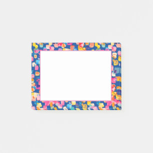 Helle gemalte abstrakte quadratische Muster Post-it Klebezettel
