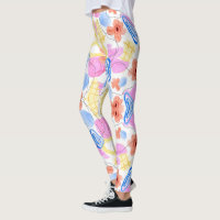 Helle gemusterte Leggings mit abstraktem Muster