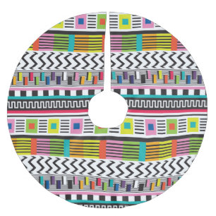 Helle geometrische Linien: Abstrakt nahtlos. Polyester Weihnachtsbaumdecke