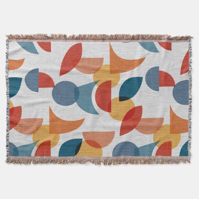 Helle geometrische Retro Abstraktes Mitteljahrhund Decke (Vorderseite)