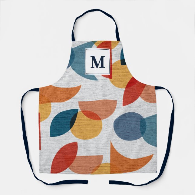 Helle geometrische Retro Abstraktes Mitteljahrhund Schürze (Vorderseite)