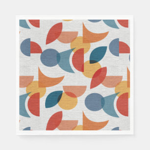Helle geometrische Retro Abstraktes Mitteljahrhund Serviette