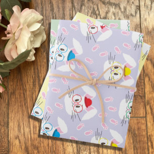 Helle Gesichter und Pappabdrücke, die Papierblätte Geschenkpapier Set