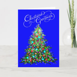 Helle glänzende Weihnachtsbaum-Karte Feiertagskarte