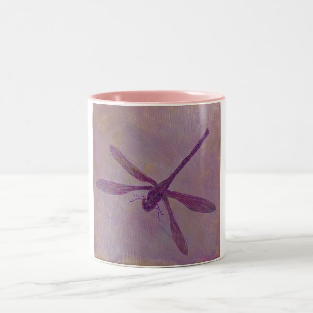 Helle Glitzer-Libelle Zweifarbige Tasse (Mittel)