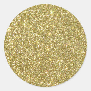 Helle Gold Glitzer Glitzern Runder Aufkleber