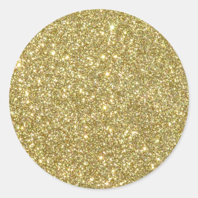 Helle Gold Glitzer Glitzern Runder Aufkleber (Vorderseite)