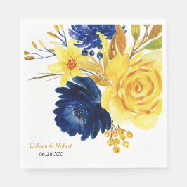 Helle Goldmedaille Blue Floral Wedding Serviette
