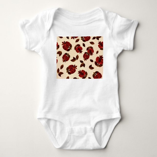 Helle Granaten: handgemachte Wiederholmuster. Baby Strampler (Vorderseite)