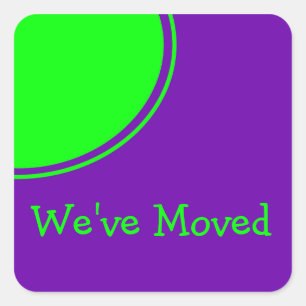 Helle Green Lila Weve Moved Ankündigung Quadratischer Aufkleber
